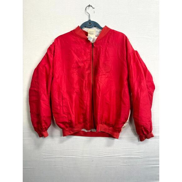 Vintage Betty Boop by American Comix Bomber Jacket Mens M Red Satin Embroidered